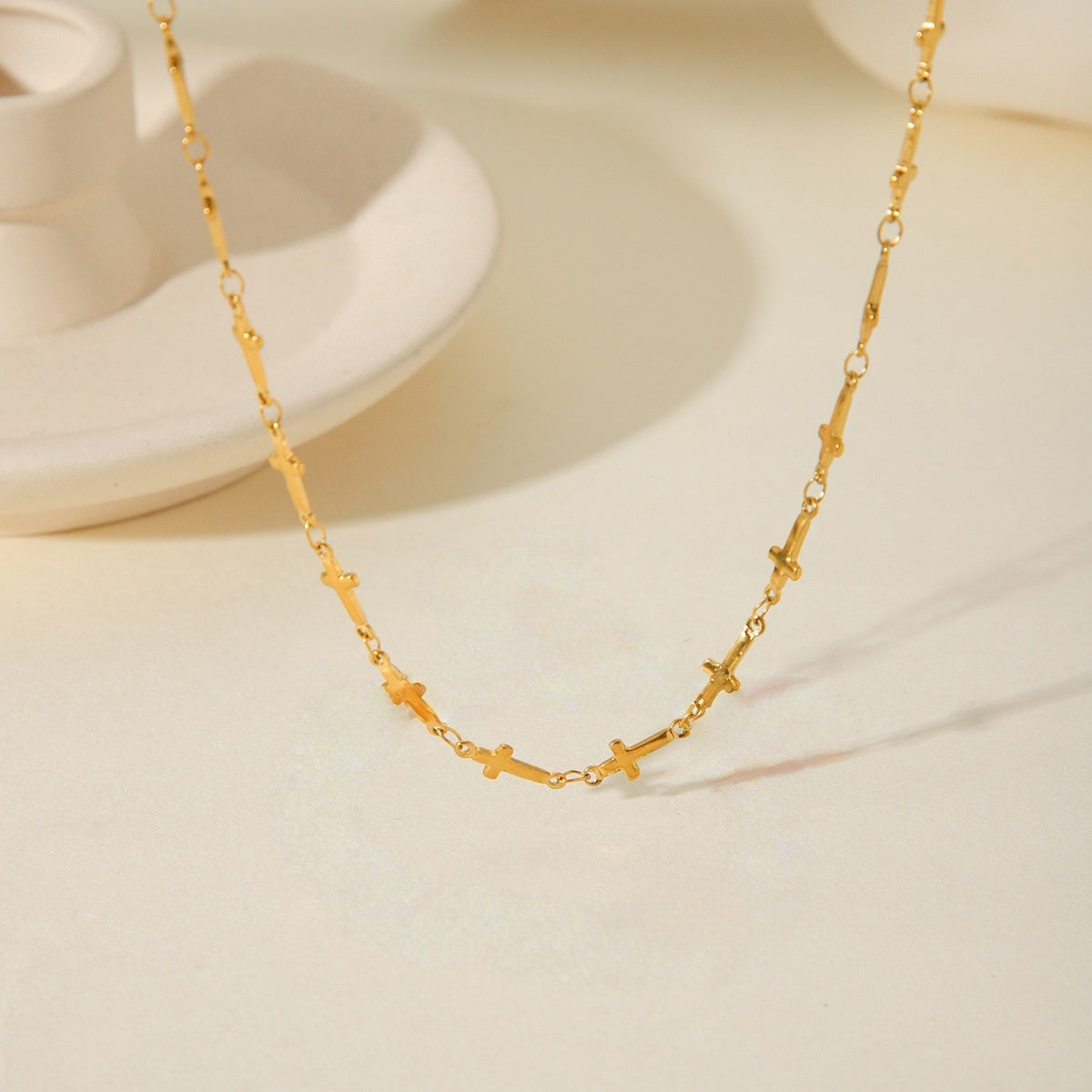 18K Gold-Plated Cross Necklace