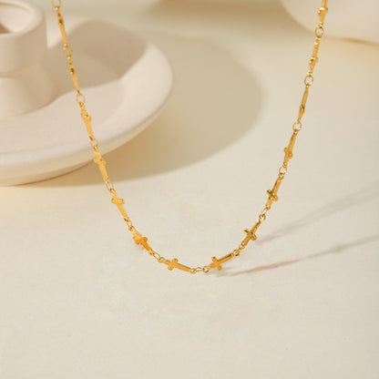 18K Gold-Plated Cross Necklace