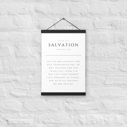 Salvation Isaiah 53:5 Matte Paper Poster with Hangers