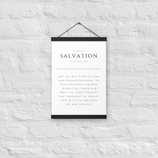Salvation Isaiah 53:5 Matte Paper Poster with Hangers