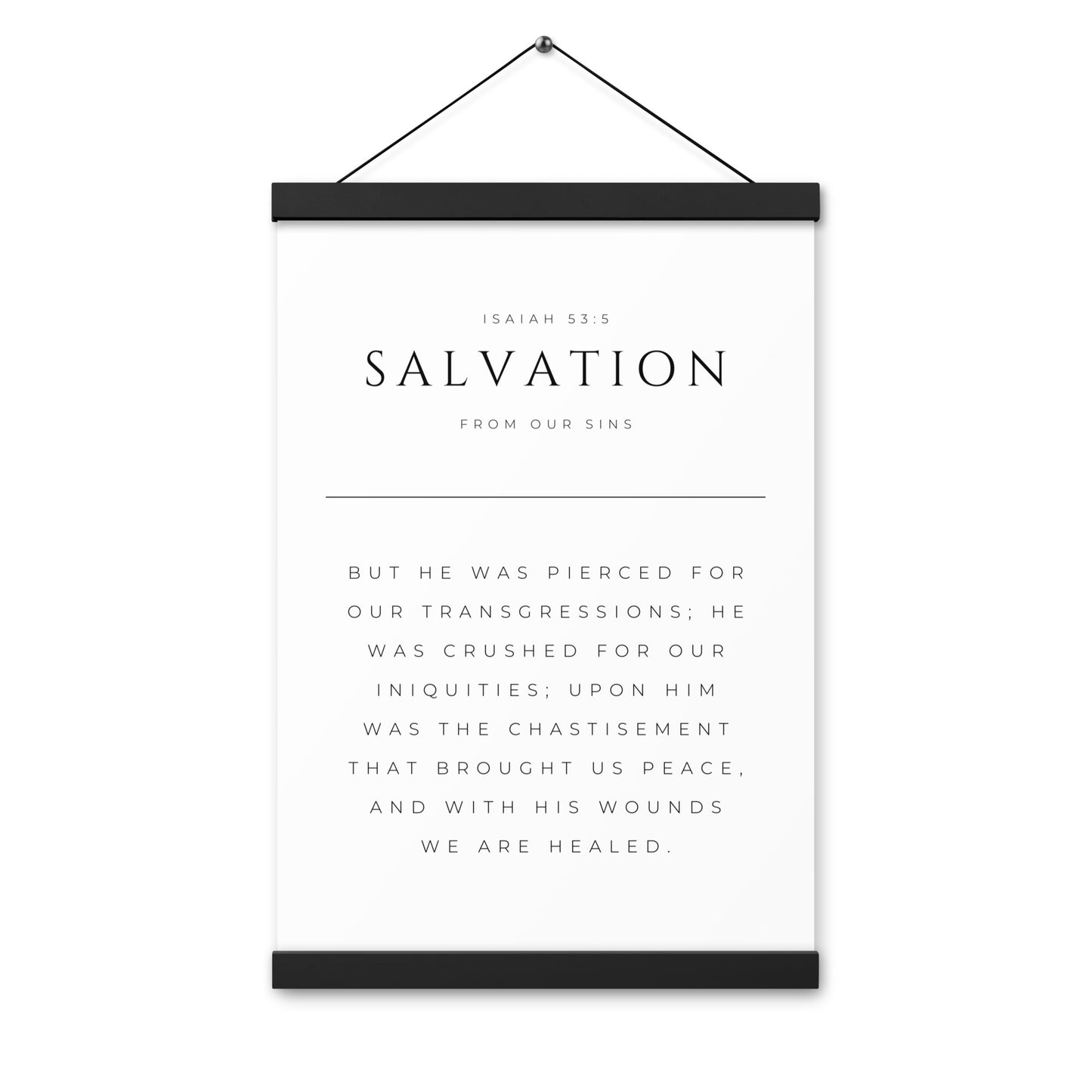 Salvation Isaiah 53:5 Matte Paper Poster with Hangers