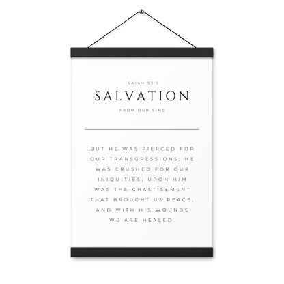 Salvation Isaiah 53:5 Matte Paper Poster with Hangers