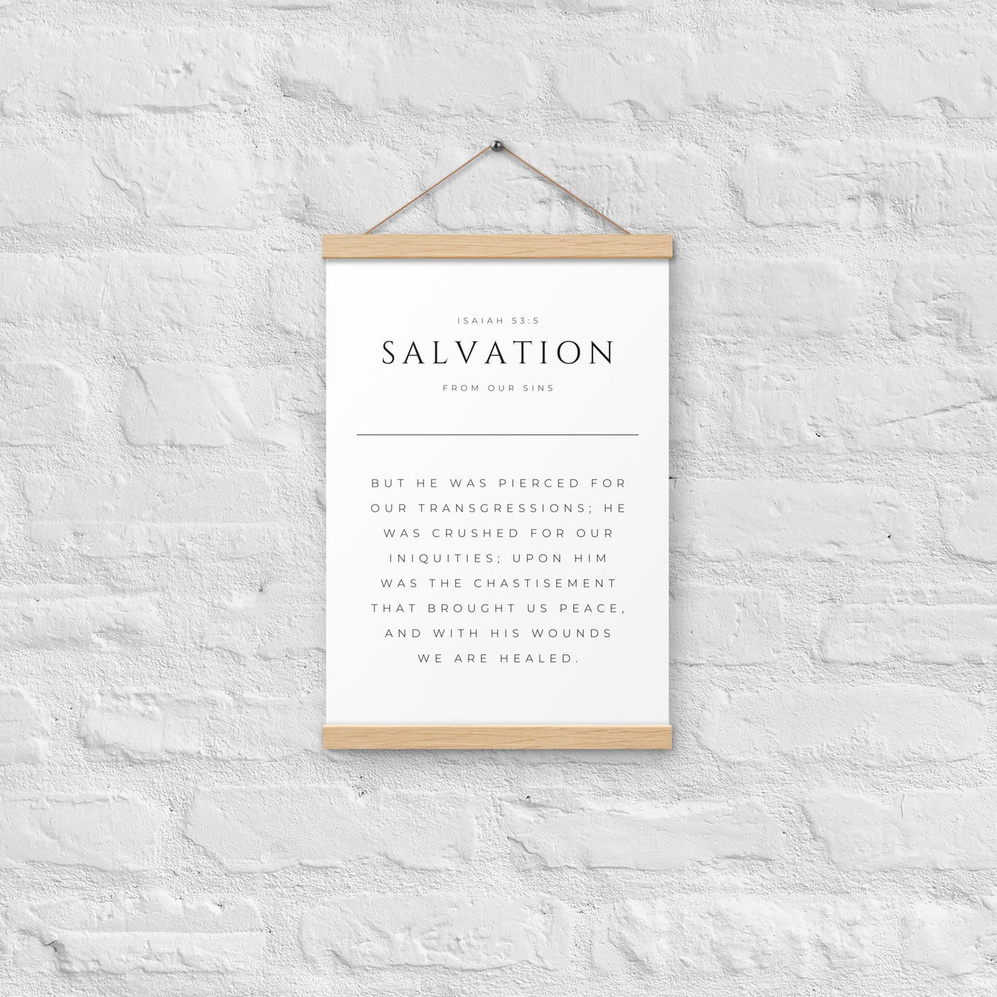 Salvation Isaiah 53:5 Matte Paper Poster with Hangers