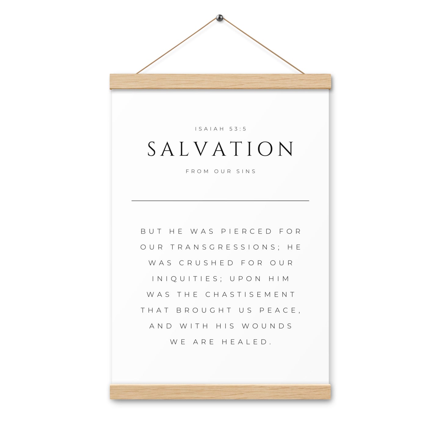 Salvation Isaiah 53:5 Matte Paper Poster with Hangers