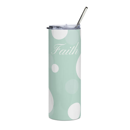 Faith Polka Dot Stainless Steel Tumbler