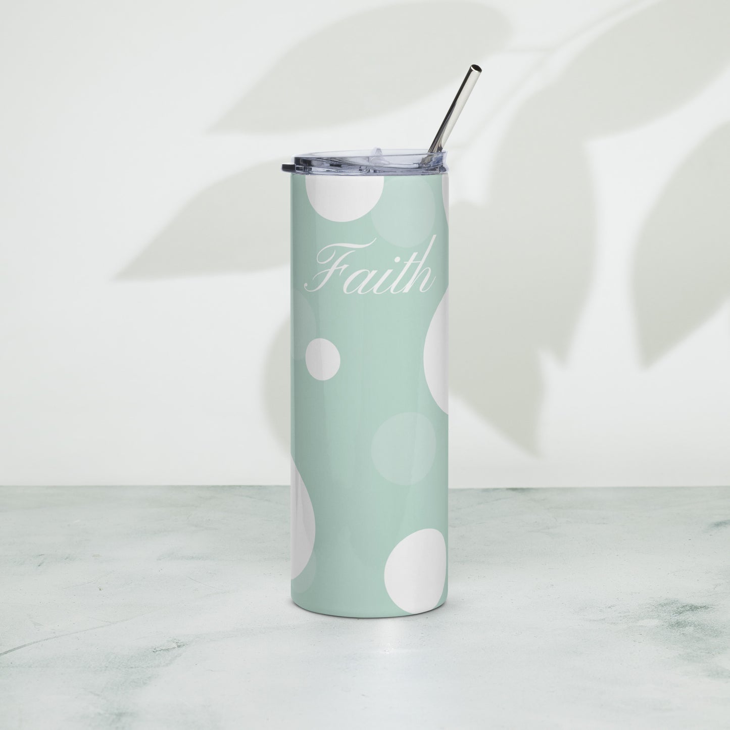 Faith Polka Dot Stainless Steel Tumbler