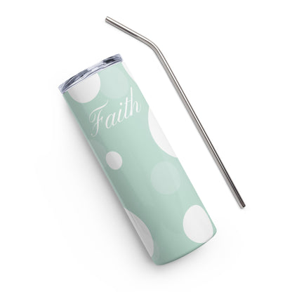 Faith Polka Dot Stainless Steel Tumbler