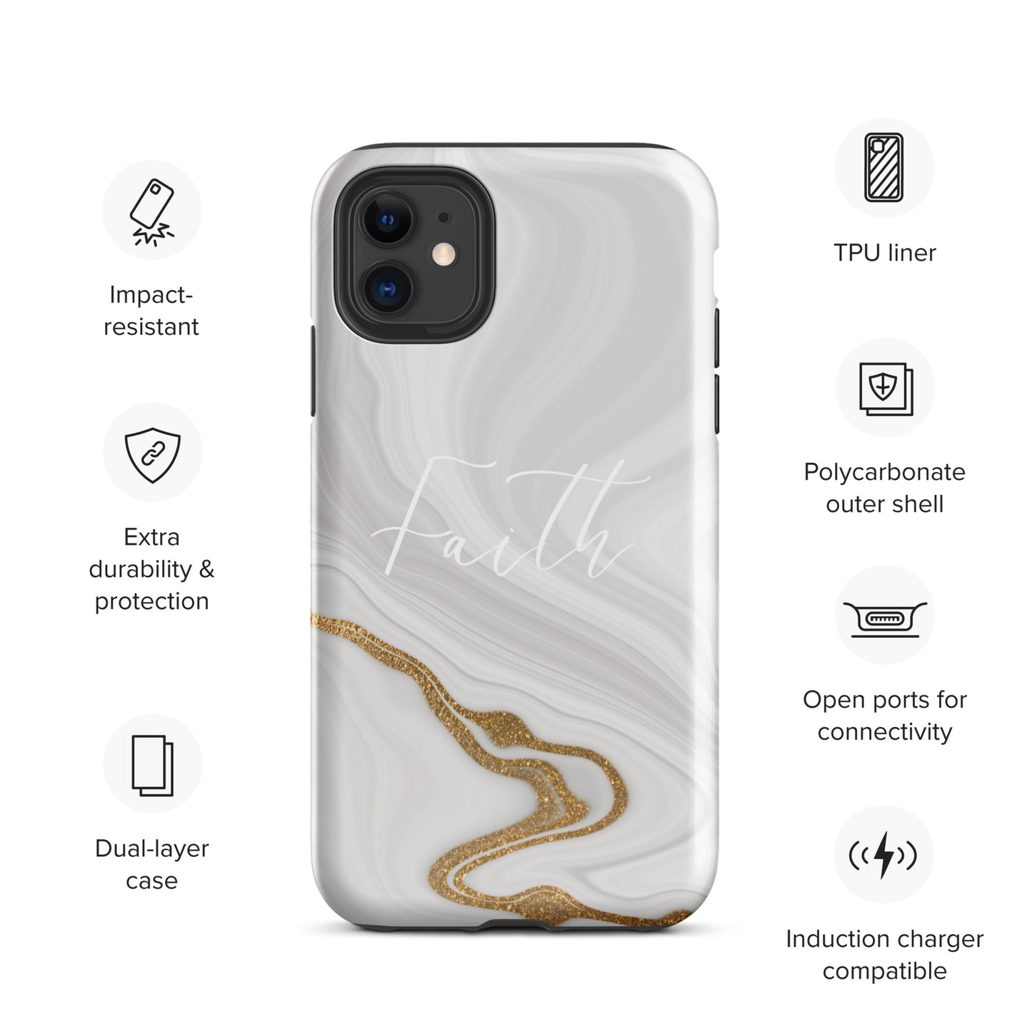 Faith Marble Pattern Tough Phone Case