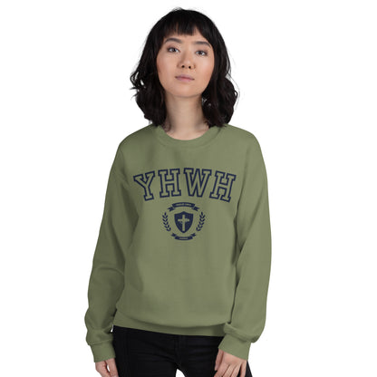 Yahweh Psalm 100:3 Unisex Sweatshirt - Navy Outline